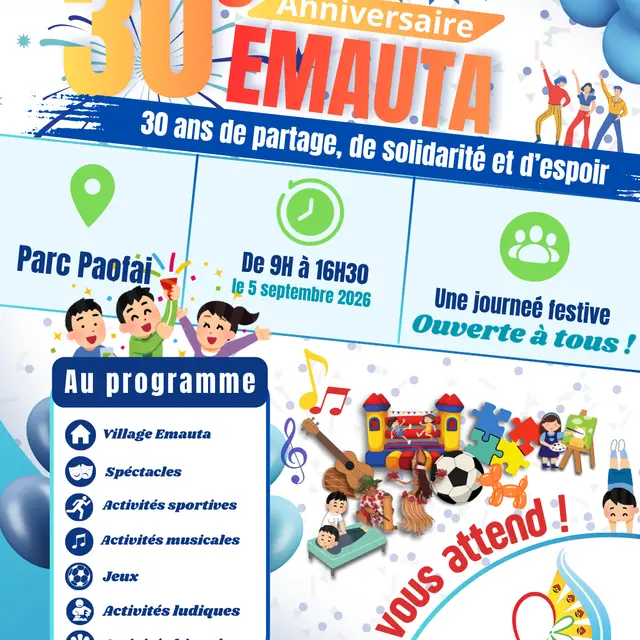 30 ans d’EMAUTA, 30 ans de partage… et ça se fête !_Papeete