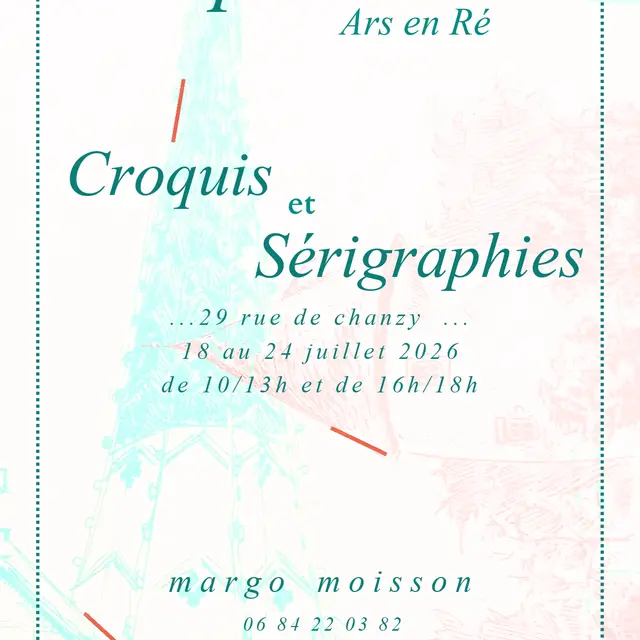 Exposition croquis et sérigraphies - Atelier céramique Aurélie Courcier_Ars-en-Ré