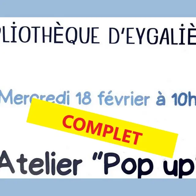 Atelier enfant Pop up Médiathèque d'Eygalières 18.02.26