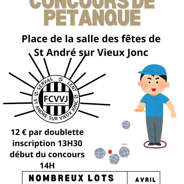 Affiche concours de pétanque 2026