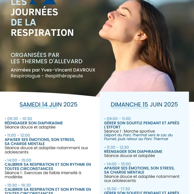 Journées de la Respiration du 14 au 15 juin 2025 - Thermes Allevard