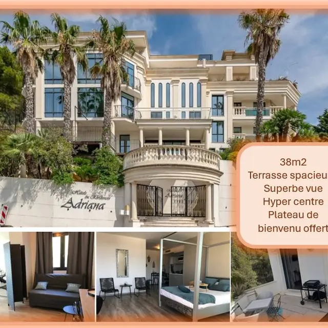1 Studio Grand Studio terrasse de standing vue mer/village