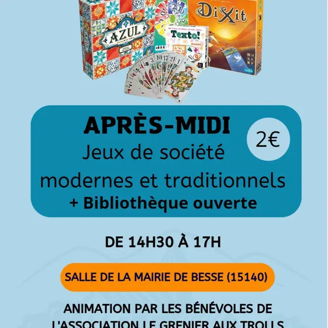 Après-midi jeux de société modernes et traditionnels_Besse