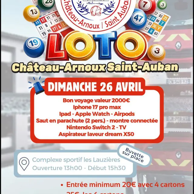Loto des pompiers_Château-Arnoux-Saint-Auban