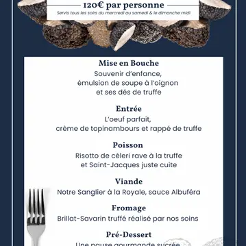 Menu truffe de l'Hostellerie du Château des Fines Roches_Châteauneuf-du-Pape