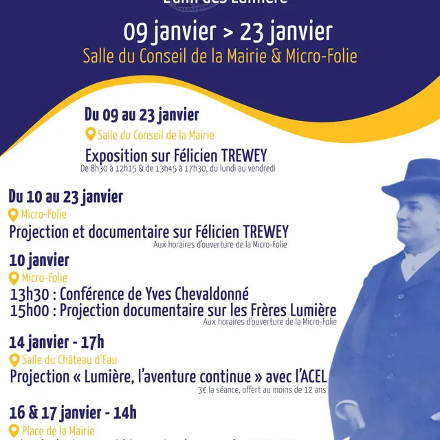 Conférence - Micro Folie Autour de 'Félicien Trewey' et des débuts du cinéma_Monteux