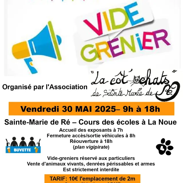 Vide-grenier - Par l'association la Côt'ochats_Sainte-Marie-de-Ré