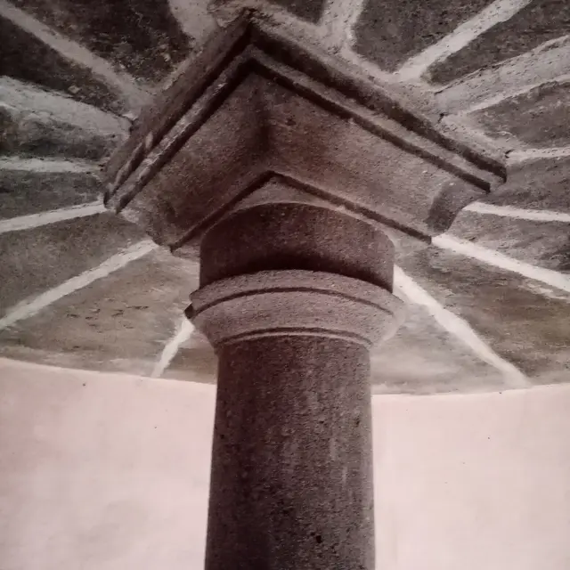 Haut de l'escalier à vis