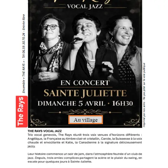 Concert de Vocal Jazz - The Rays_Sainte-Juliette
