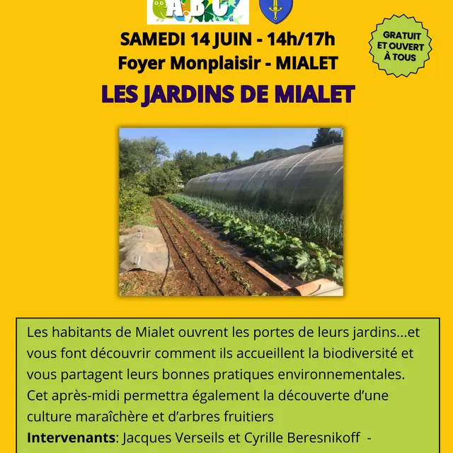 Atlas de la biodiversité - Les jardins de Mialet_Mialet