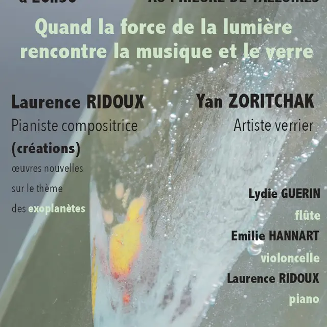 Concert - Exposition : Quand la force de la lumière rencontre la musique et le verre_Talloires-Montmin