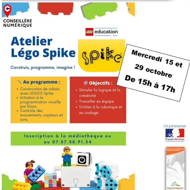 Ateliers Légo Spike des vacances scolaires d'automne_Tourrettes