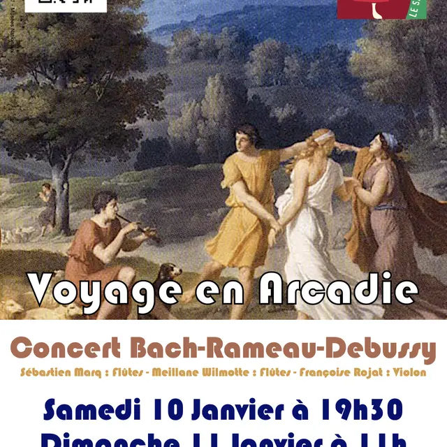 Concert Bach, Rameau et Debussy Voyage en Arcadie EMBRUN