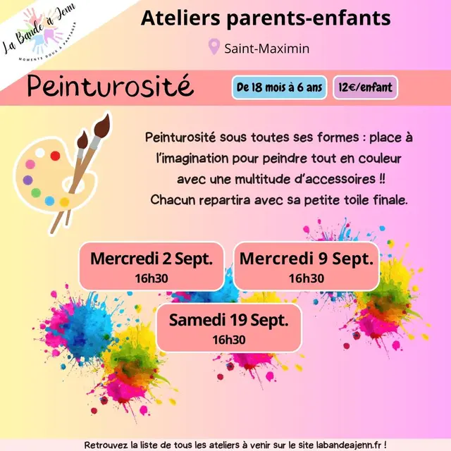 Atelier parent/enfant : Peinturosité - ( enfants 18 mois à 6 ans)