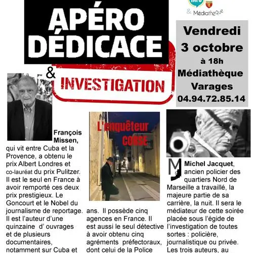 Soirée apéro dédicace & investigation_Varages