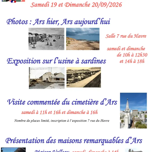 Affiche des animations à l'occasion des Journées Européennes du Patrimoine de l'AIA