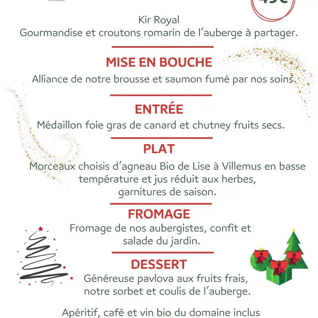 Repas de Noël à l'Auberge du Grand Réal à La Bastidonne_La Bastidonne
