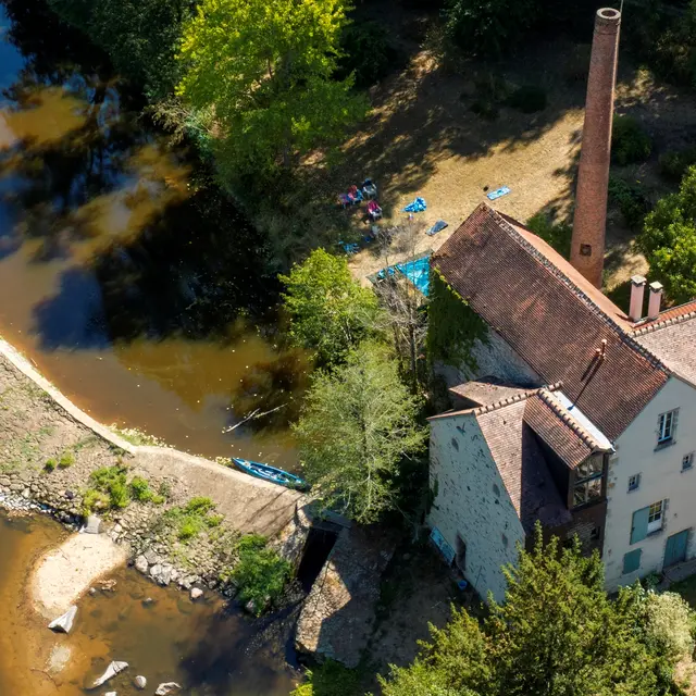 vue aérienne du moulin