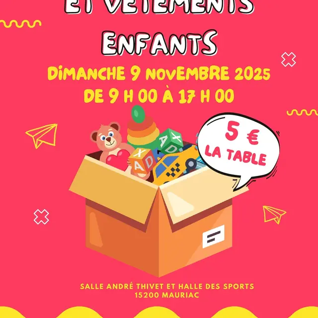 Bourse aux jouets, vêtements enfants et matériel de puériculture_Mauriac