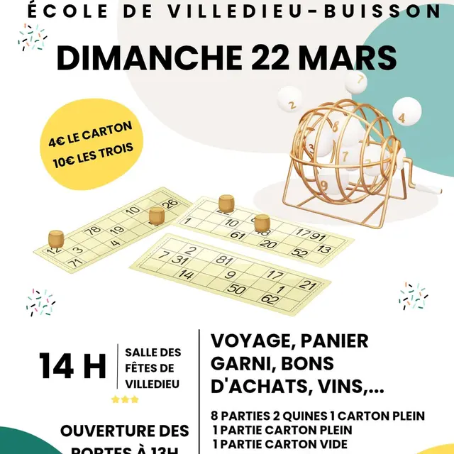 Grand loto de l'école Villedieu-Buisson_Villedieu