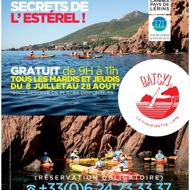 Kayak en groupe dans les coins secrets de l'Estérel_Théoule-sur-Mer