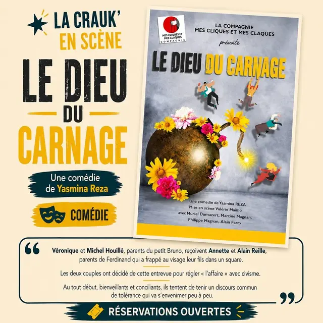 Festival théâtre dans les vignes : Le dieu du carnage_La Crau