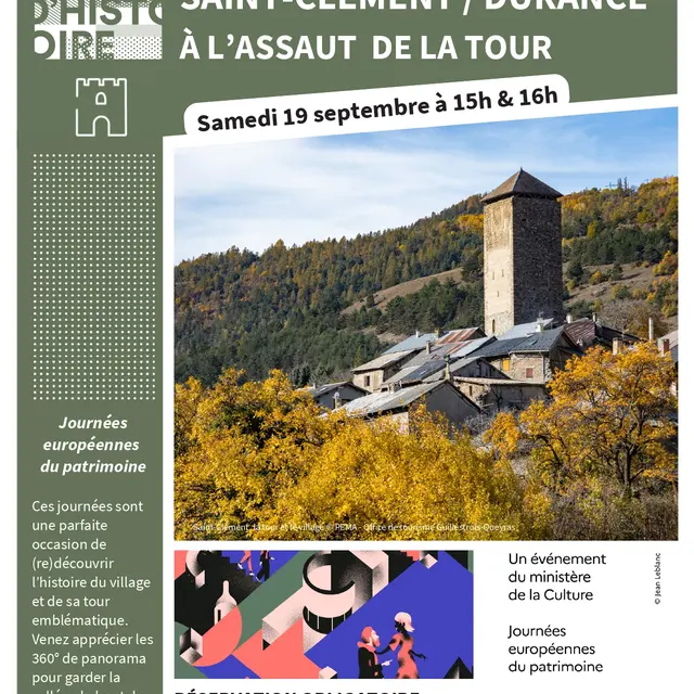 Les Journées Européennes du Patrimoine - Visite guidée : la tour de Saint-Clément sur Durance_Saint-Clément-sur-Durance