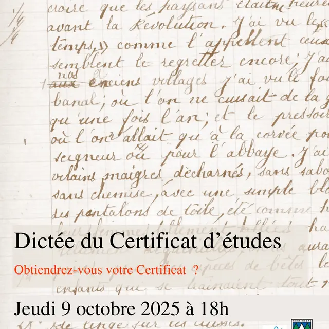 Dictée du Certificat d'études_Saint-Gervais-les-Bains