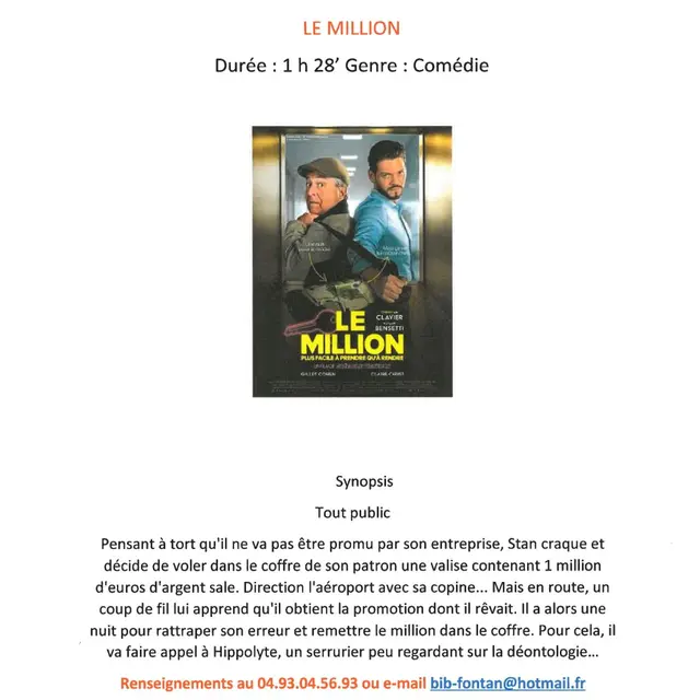 Cinéma : Le million_Fontan