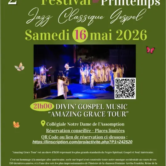 Concert : Divin Gospel amazing grace tour - musique gospel | Festival de printemps_Barjols