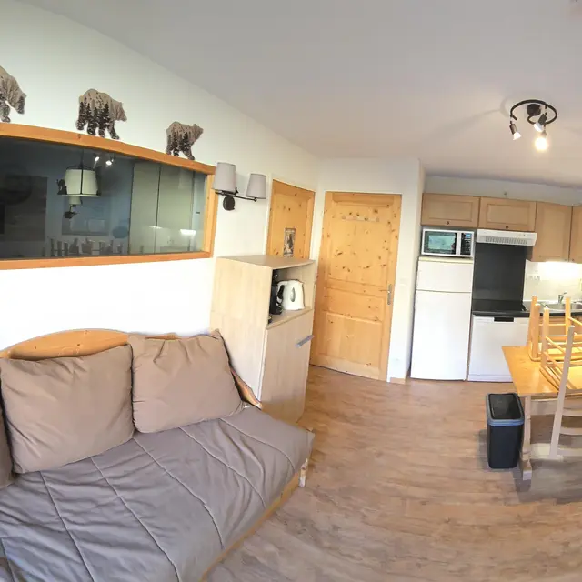 Appartement 1 pièce cabine 4 personne Terrasses de la Bergerie B104_Orcières