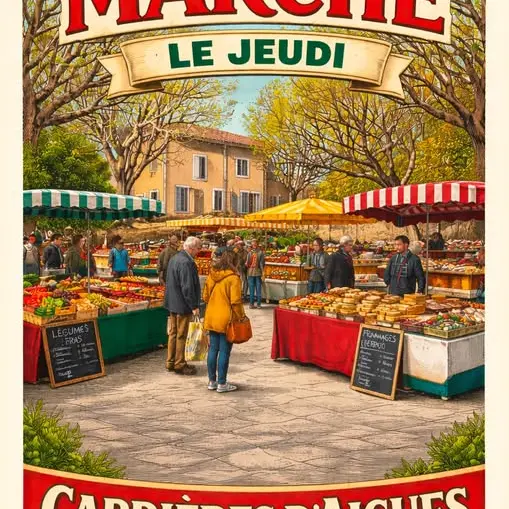 Marché hebdomadaire à Cabrières d' Aigues_Cabrières-d'Aigues