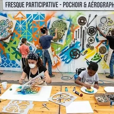 L’Atelier des Archanges : fresque participative et ateliers pochoirs_Nice