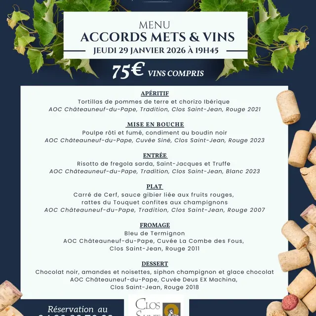 Accords Mets & Champagne à l'Hostellerie du Château des Fines Roches_Châteauneuf-du-Pape