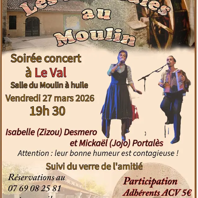 Concert : Isabelle Desmero et Mickäel Portalès - chansons populaires_Le Val