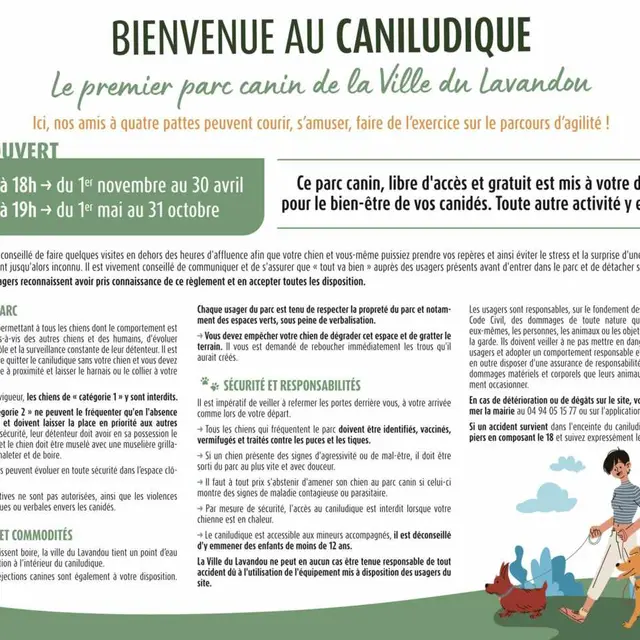 Parc canin règles