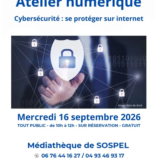 Atelier numérique Cybersécurité : se protéger sur internet_Sospel