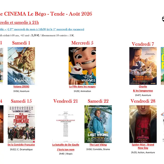 Séances de cinéma à Tende_Tende