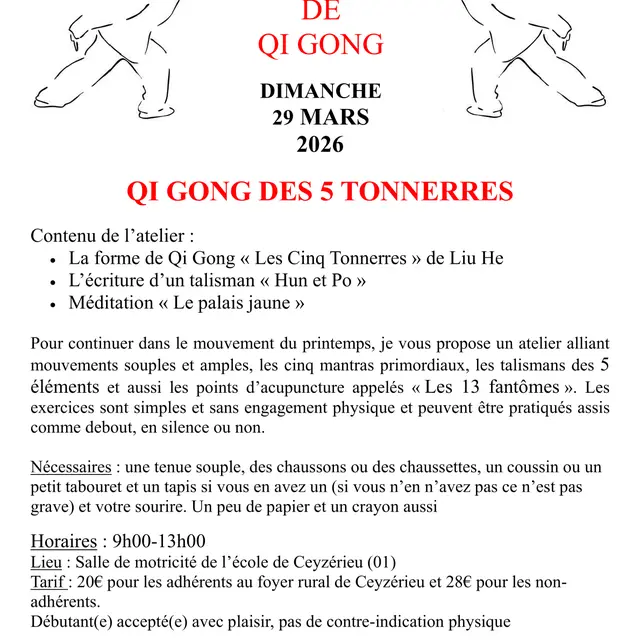 Atelier :  Qi Gong des 5 tonnerres_Ceyzérieu