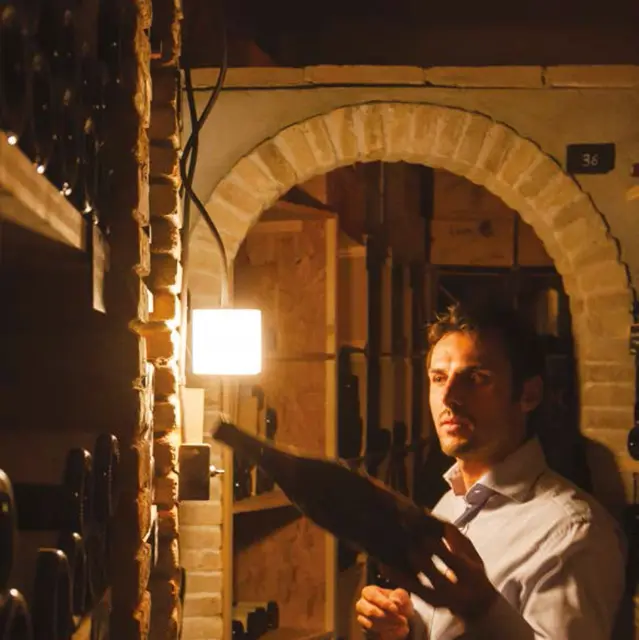 Sommelier dans la cave Da Vini Code à Saint-Tropez, presqu'île de Gassin