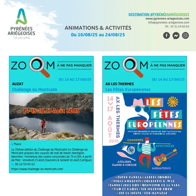 Programme des animations et des activités des Pyrénées Ariégeoises