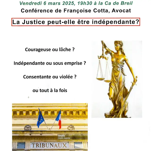 Université populaire : la justice peut-elle être indépendante ?_Breil-sur-Roya