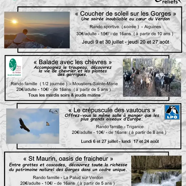 Sorties accompagnées avec Reliefs