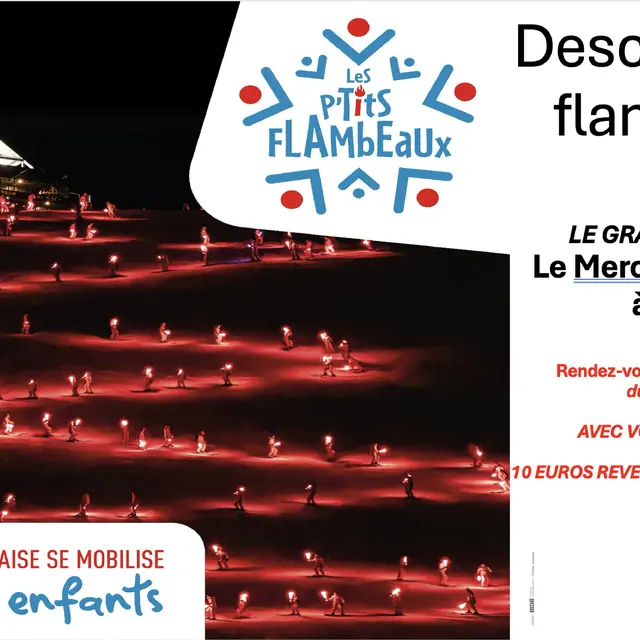 Descente aux flambeaux solidaire Les P'tits Flambeaux avec l'ESF_Le Grand-Bornand
