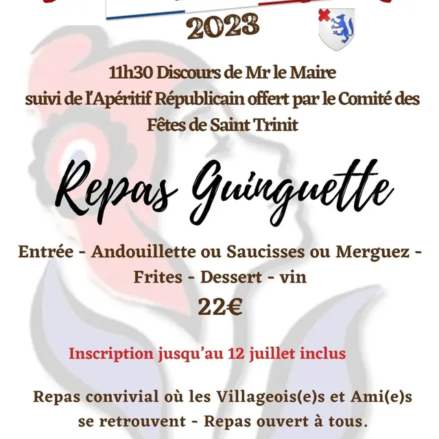 Repas guinguette à Saint Trinit
