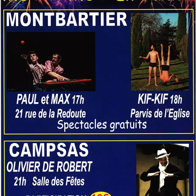 Spectacles gratuits : Paul et Max / kif-kif_Montbartier