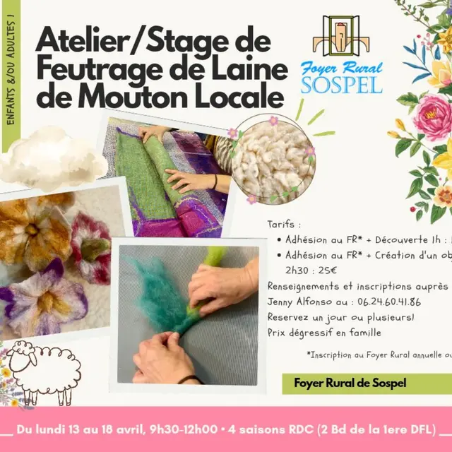 Atelier/stage de feutrage de laine de mouton locale_Sospel