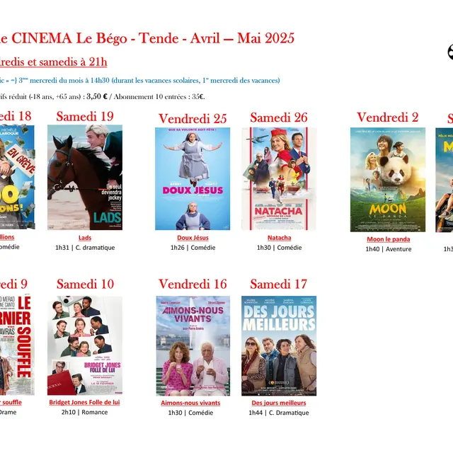 Séances de cinéma à Tende_Tende