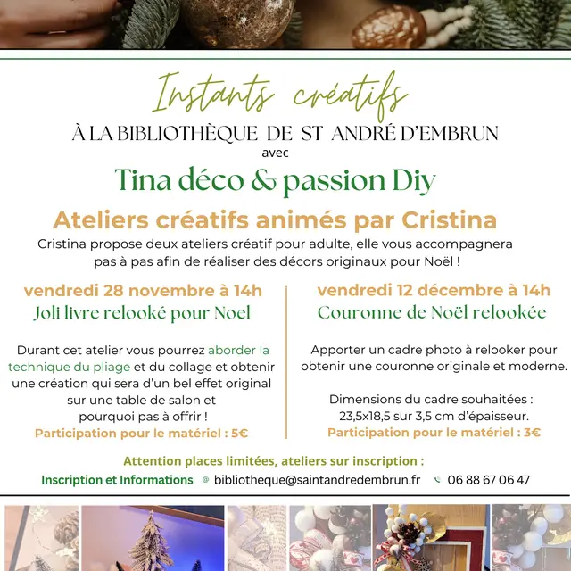 Ateliers créatifs Tina déco & passion Diy