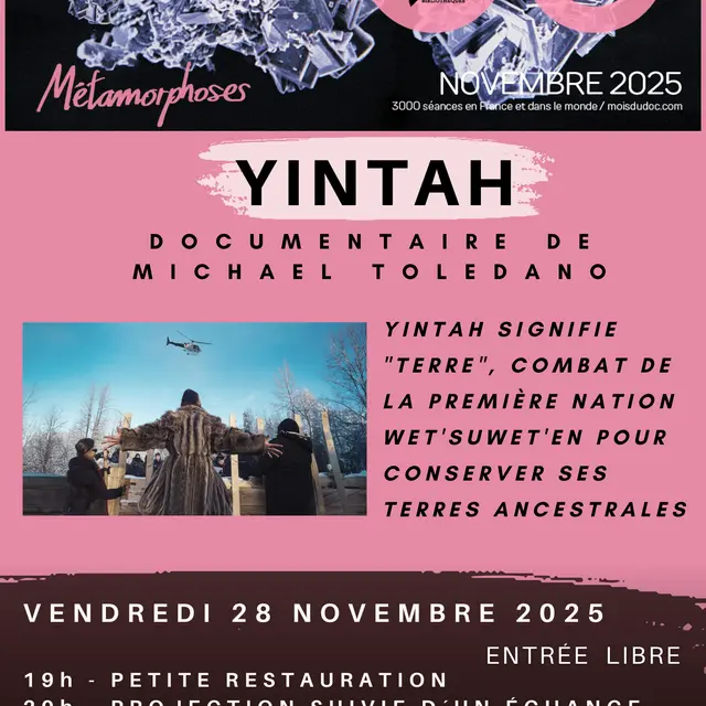 Affiche YINTAH 28 novembre 2025